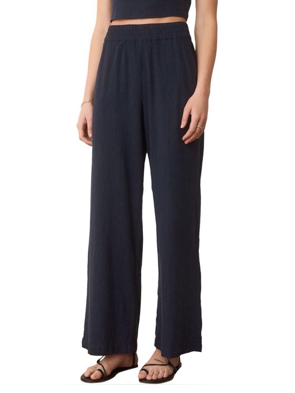 Marine layer allison wide leg pull on pants black size extra small